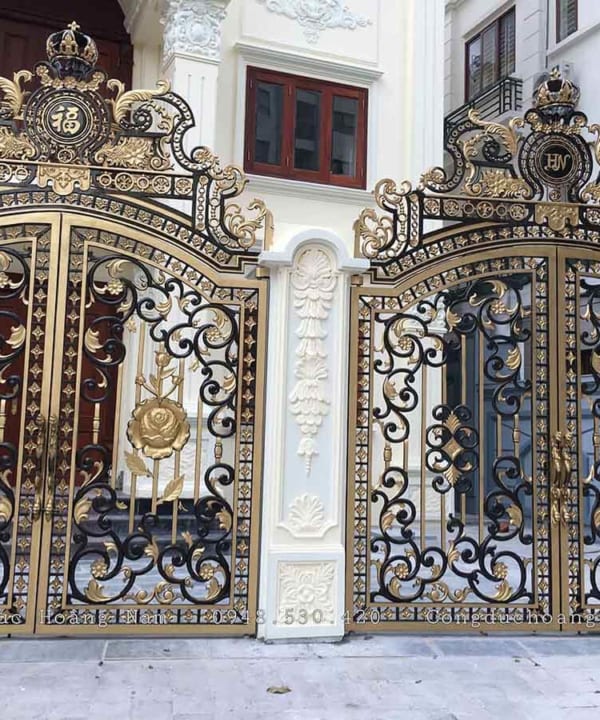 Cổng nhôm đúc hoa hồng hoàng gia HN C505