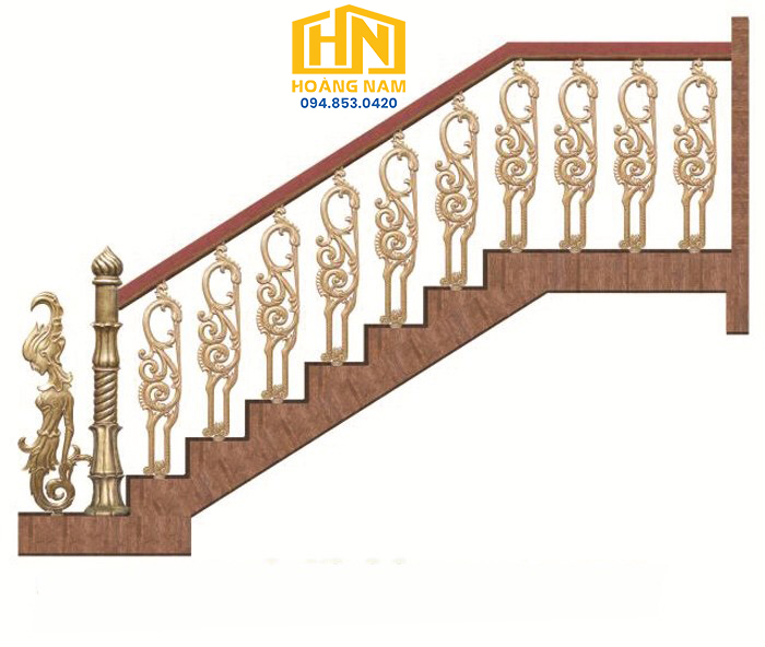 Mẫu con song cầu thang chân kép