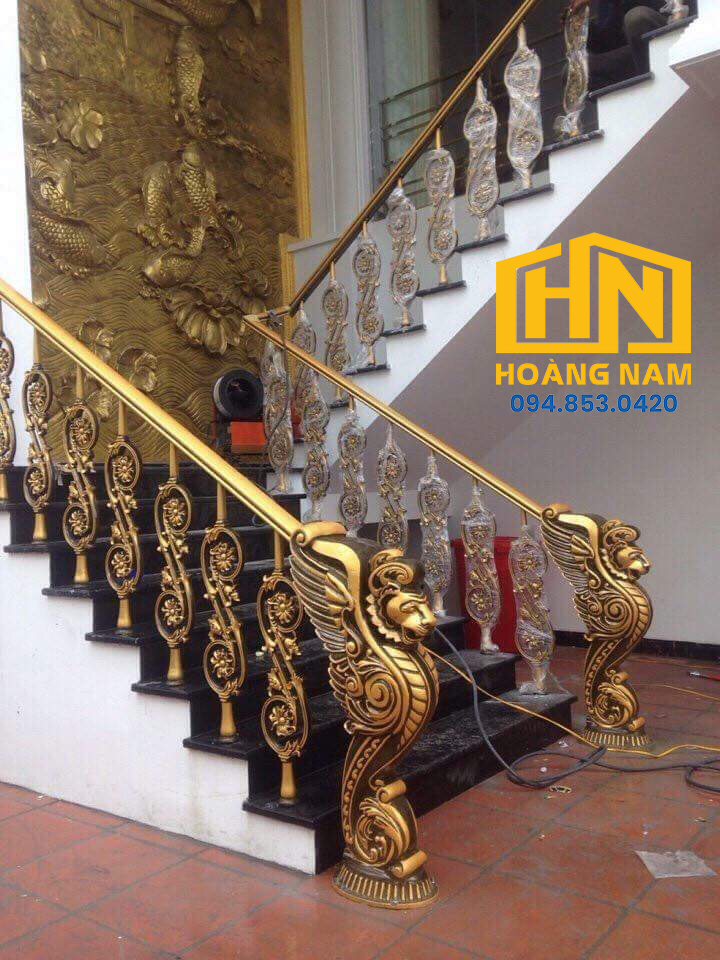 Thi công con song cầu thang nhôm đúc