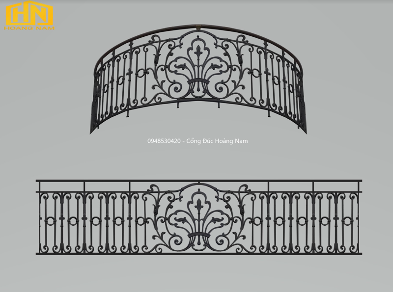 Mẫu lan can đúc gang cho biệt thự
