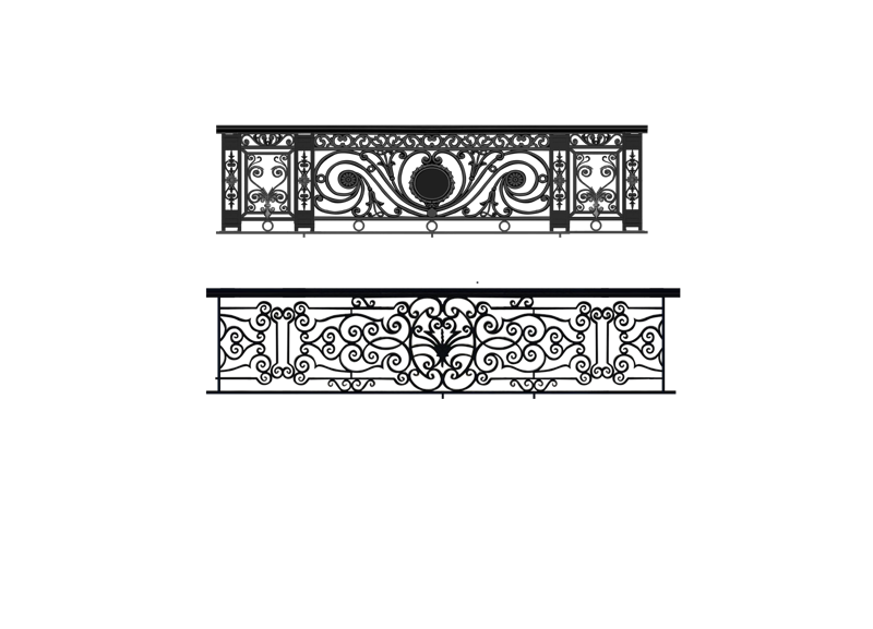 Mẫu lan can gang đúc đẹp nguyệt quế