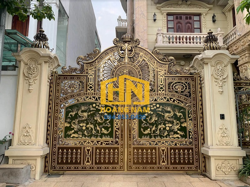 Cổng Nhôm Đúc Cá chép hóa Rồng