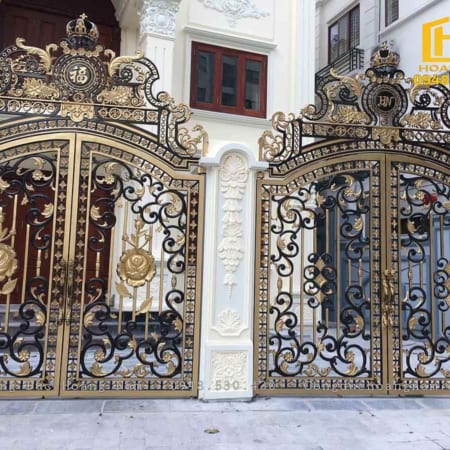 Cổng nhôm đúc hoa hồng hoàng gia HN C505